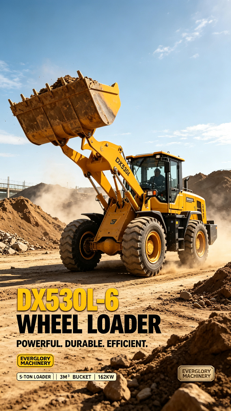 Everglory Machinery لودر چرخ دار 5 تنی DX530L-6 بادوام را برای کارهای زمینی راه اندازی کرد